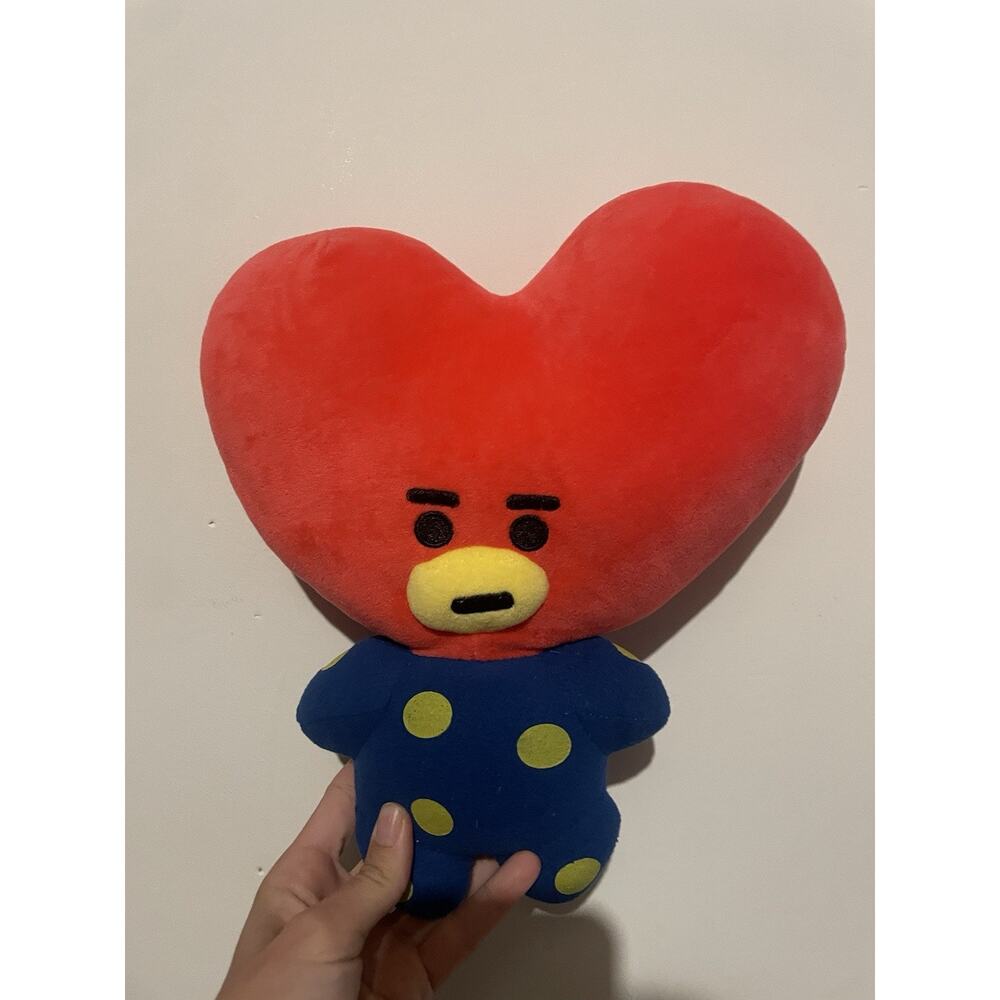 Tata Plush 12” Line Friends BTS V Heart Doll‎ Blue Polka Dot Outfit